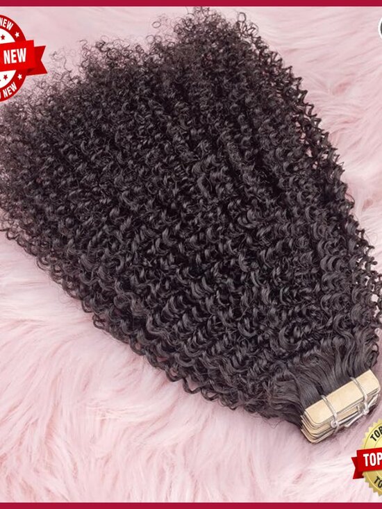 14 Inch Tape In Human Hair Extensions Afro Kinky Curly 40 Pieces main image 7
